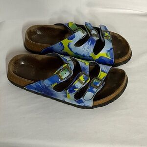 Papillio Original Birkenstock Floral Blue and Yellow Sandals